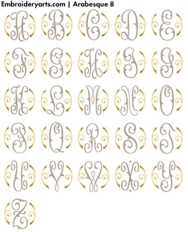 Arabesque Monogram Set 8