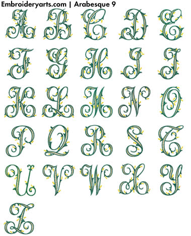 Arabesque Monogram Set 9