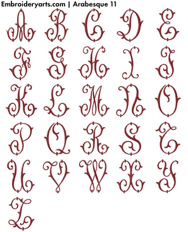 Arabesque Monogram Set 11