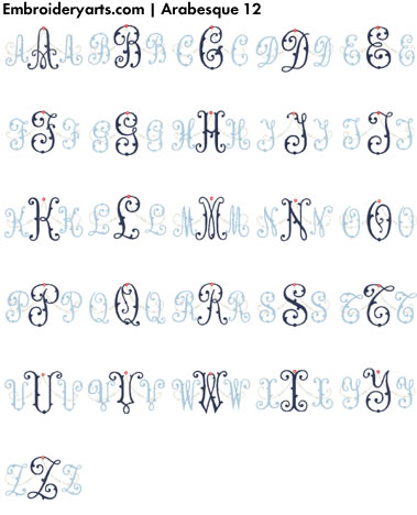 Arabesque Monogram Set 12