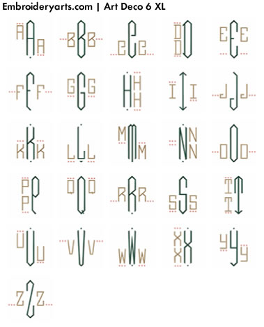 Art Deco XL Monogram Set 6