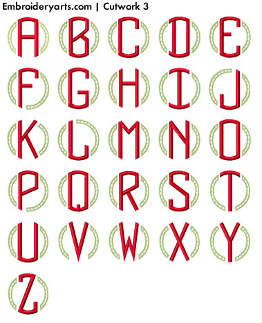 Cutwork Monogram Set 3