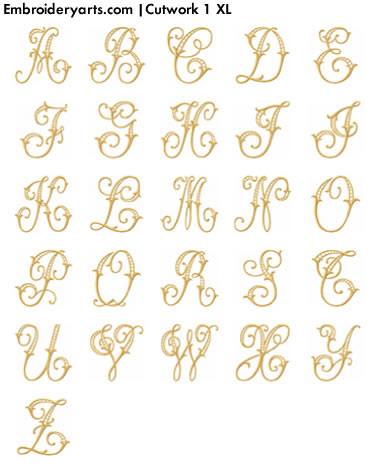 Cutwork XL Monogram Set 1