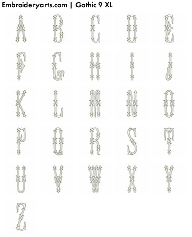 Gothic XL Monogram Set 9
