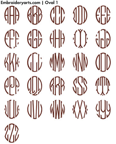 Oval Monogram Set 1