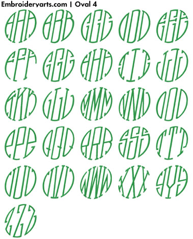 Oval Monogram Set 4