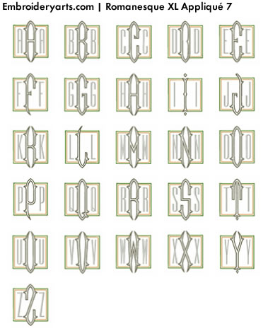 Romanesque XL Appliqué Monogram Set 7