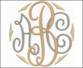 Embroidery Fonts - Dotty Curlz Embroidery Font Monogram - 4 sizes